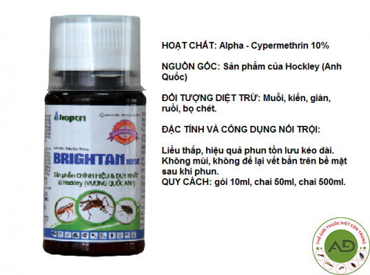 Brightan 10 SC - Chế phẩm diệt côn trùng và thuốc diệt muỗi