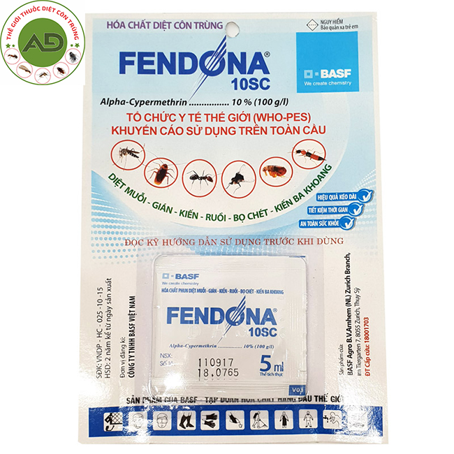 Thuốc diệt côn trùng fendona 10SC gói 5 Ml